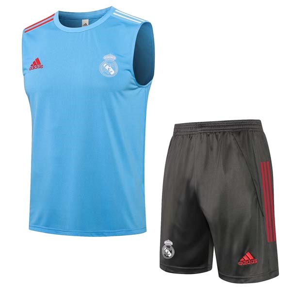 Trikot Real Madrid Ärmellos Anzüge 2022 Blau Günstige Fußballtrikots